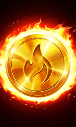 Slot-Cover mit Goldmünze und Flammensymbol